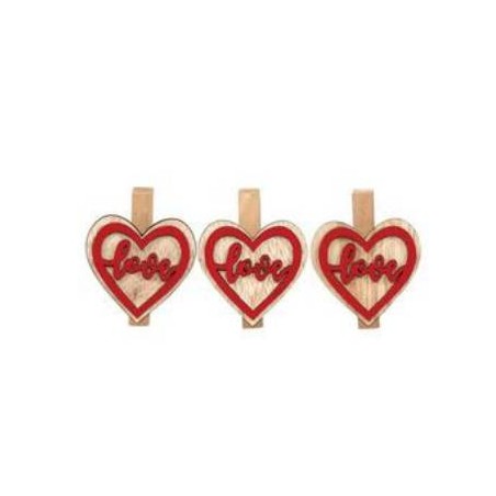 MOLLETTINE CUORE LOVE LEGNO 4,5x4cm 9pz