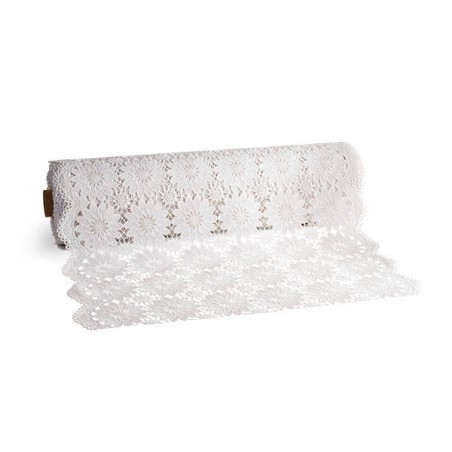 ROTOLO FIORI VINILE BIANCO AL MT.