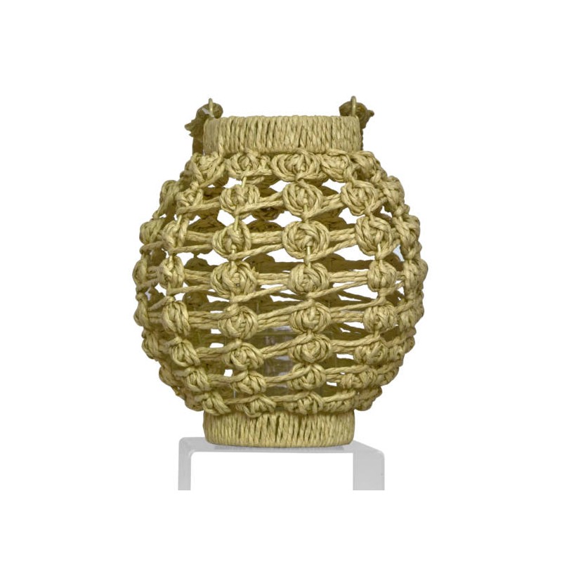 LANTERNA IN CORDA NATURALE 24x24x27cm