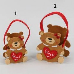 CESTO ORSETTO PANNO C/CUORE