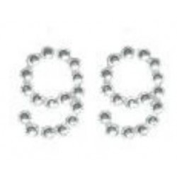 NUMBER 9 DIAMONDS STICKERS 9X12cm 25pz