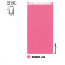BUSTE REGALO CARTA SEALING ROSA 756 12+4x22cm 100pz PER ALIMENTI