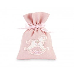 SACCHETTO CAVALLINO ROSA 10x14cm 12pz