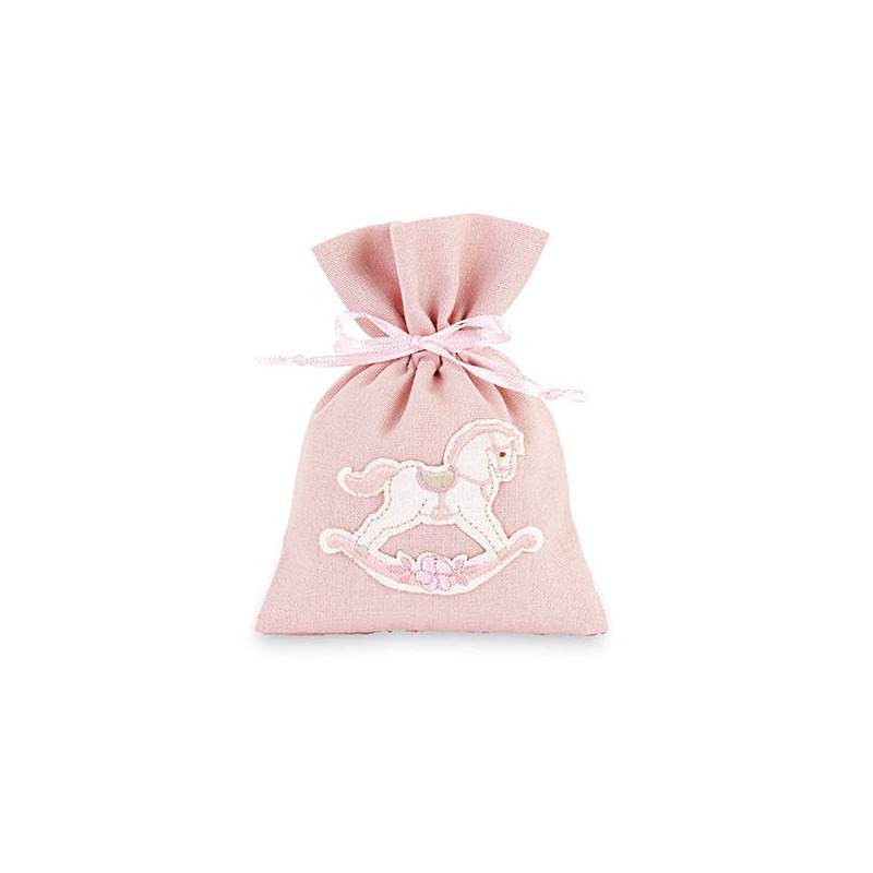 SACCHETTO CAVALLINO ROSA 10x14cm 12pz