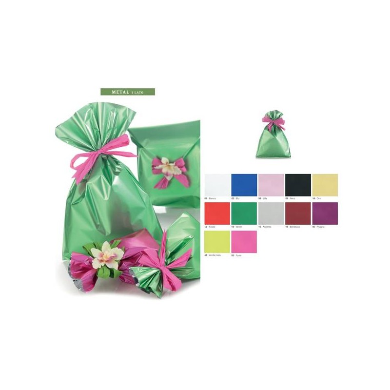 BUSTE REGALO P.P.L. 8x15 ARGENTO SATINATO METAL 50PZ