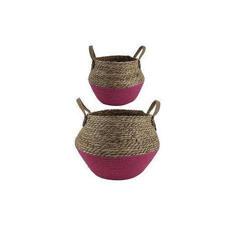 CESTO JARDIN CON MANICI FUXIA 35cm 1pz