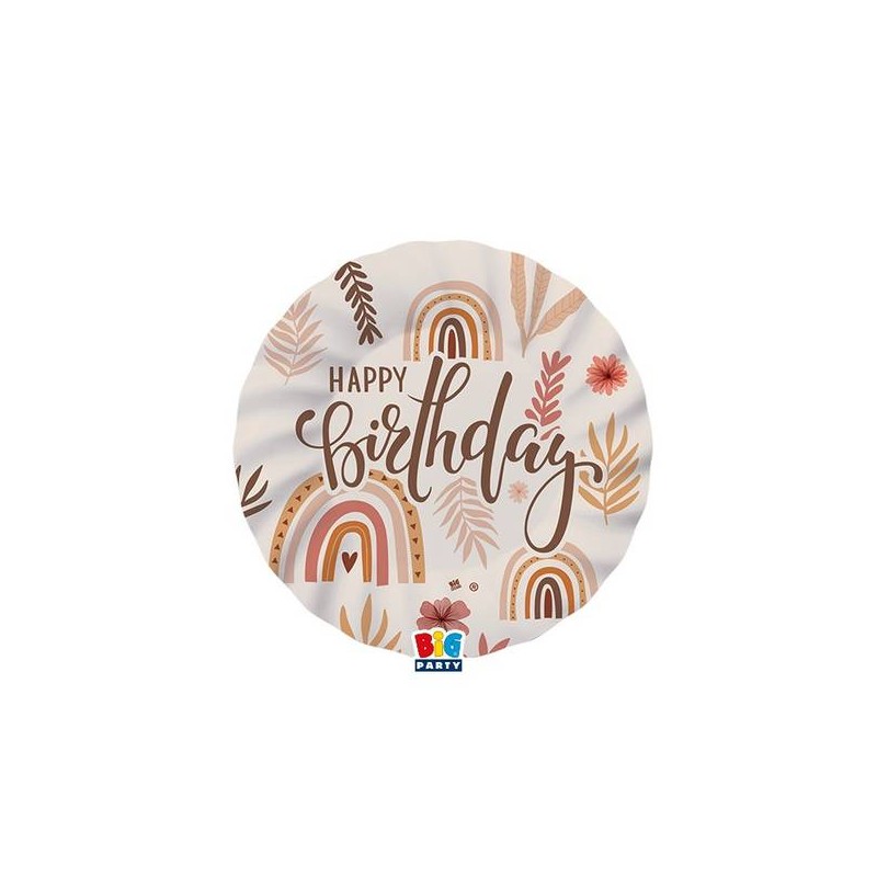 PIATTI CARTA ø20 Happy Birthday Boho 8pz