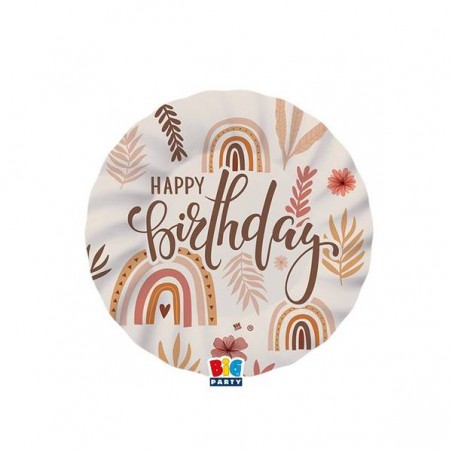 PIATTI CARTA ø20 Happy Birthday Boho 8pz