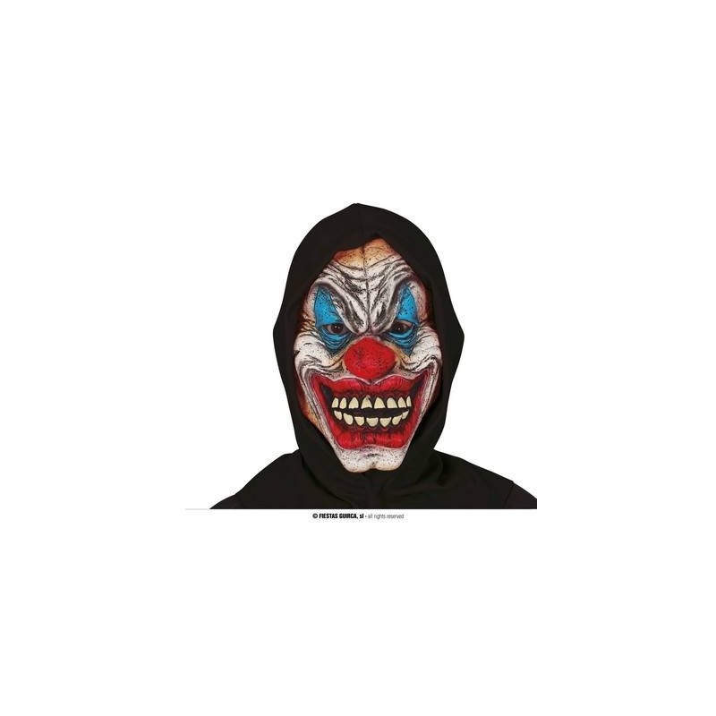 MASCHERA PAGLIACCIO CON CAPPUCCIO NERO