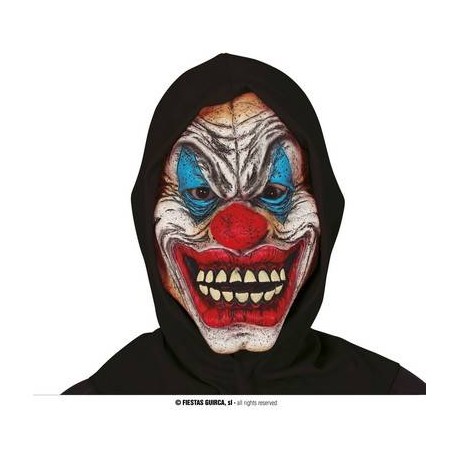 MASCHERA PAGLIACCIO CON CAPPUCCIO NERO