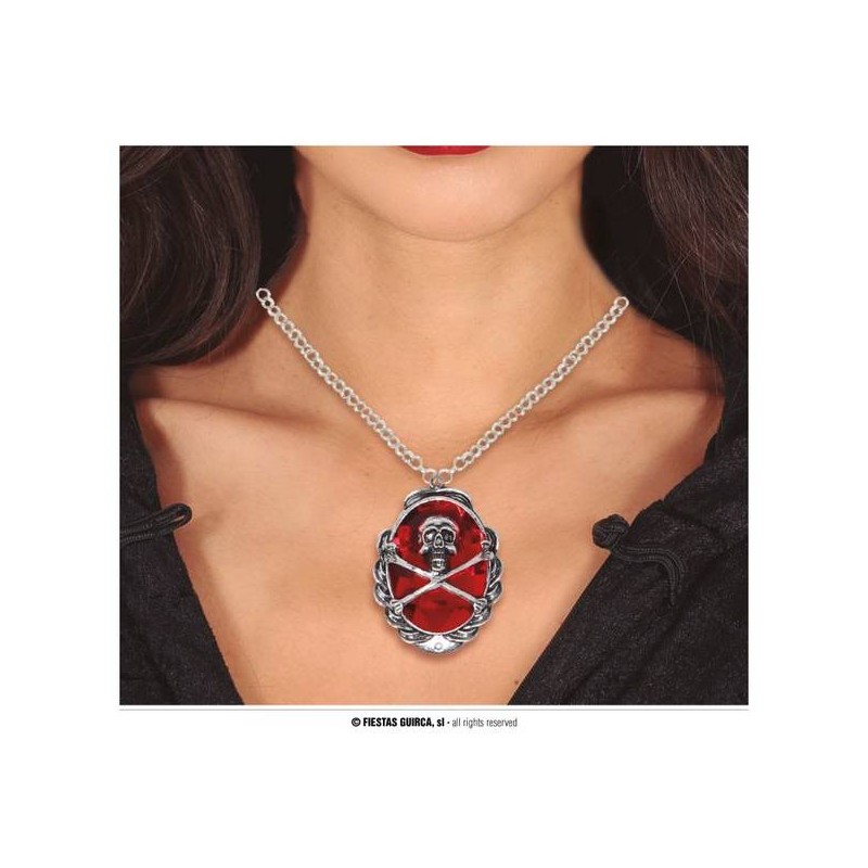 MEDAGLIONE PIRATA RUBINO 5cm