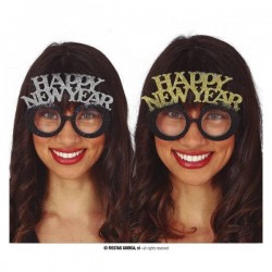 OCCHIALI HAPPY NEW YEAR ARGENTO E ORO 1pz ASS.TO