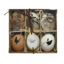 BOX C/UOVA NATURALI DECO H.6cm 6pz