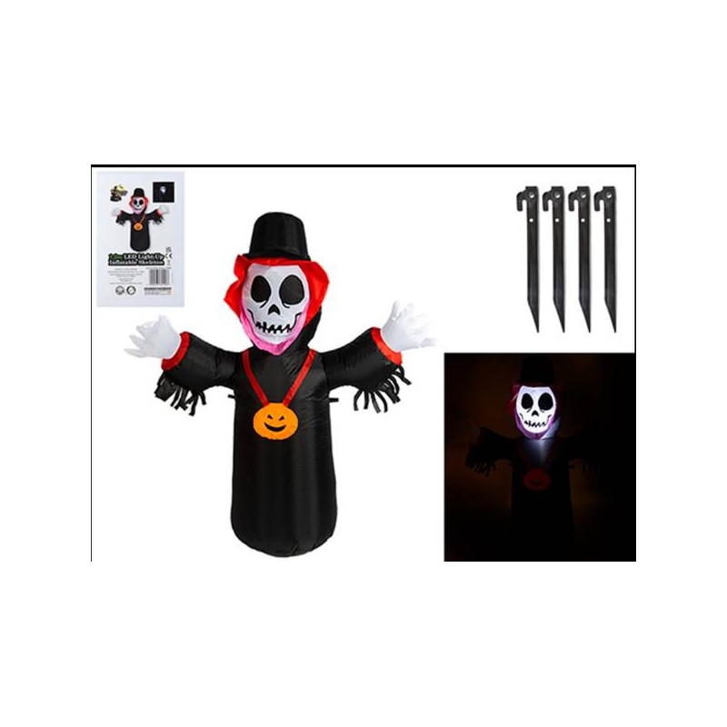 SCHELETRO GONFIABILE C/LUCI 120cm