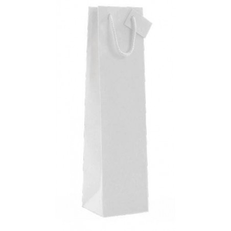 SHOPPER 1 BOTTIGLIA KRAFT BIANCO 10+9X39cm