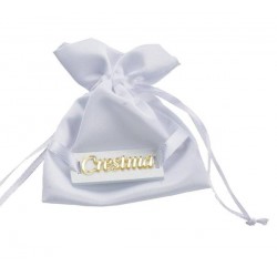 SACCHETTO BIANCO 9x12cm TARGHETTA CRESIMA 12pz