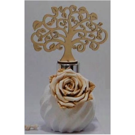 PROFUMATORE C/ALBERO VITA E ROSA BASE TONDA