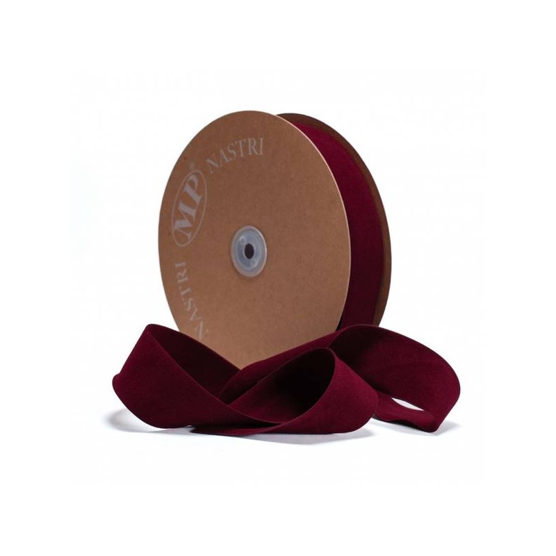 NASTRO DOUBLE VELVET mm15x30mt BORDEAUX