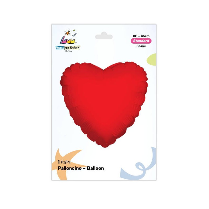 PALLONE MYLAR CUORE ROSSO ø45cm RC