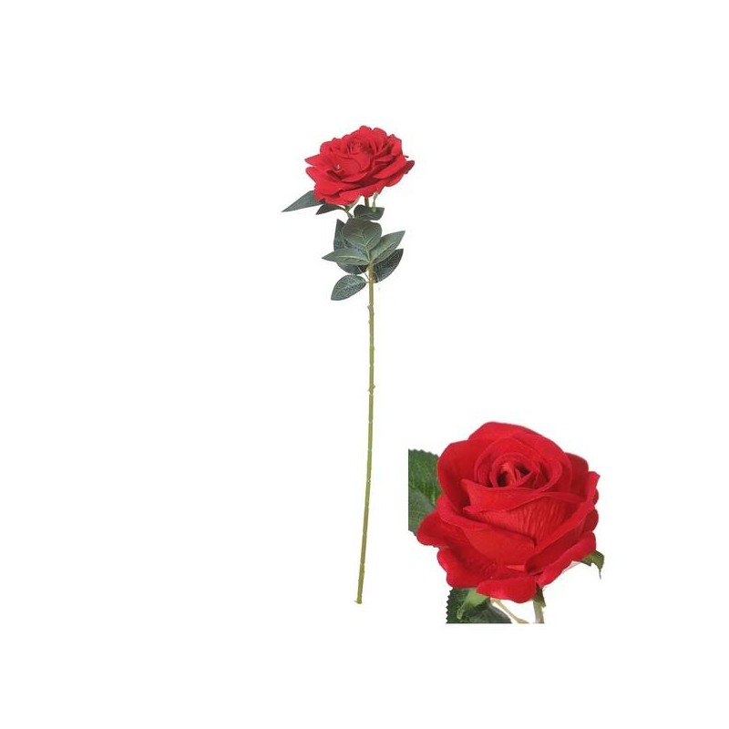 FIORE ROSA C/STELO 74cm ROSSA