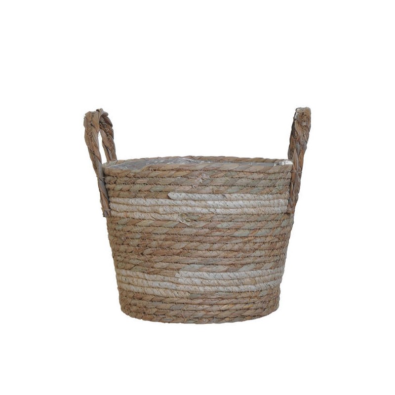 CESTO IN CORDA C/INTERNO PVC E MANICI ø25cm H.18cm