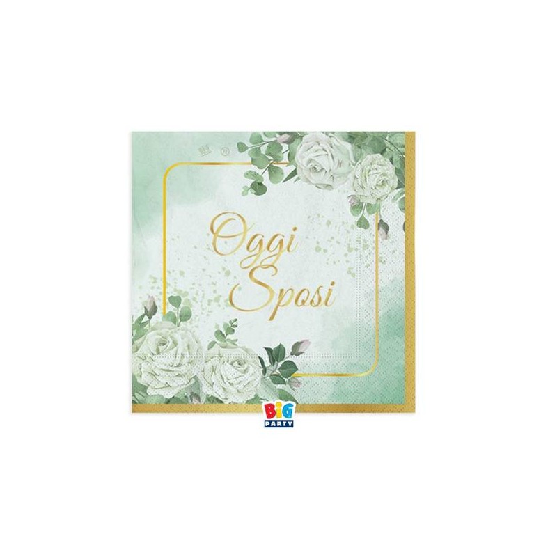 TOVAGLIOLI 25x25cm OGGI SPOSI ECUPALIPTO 16pz