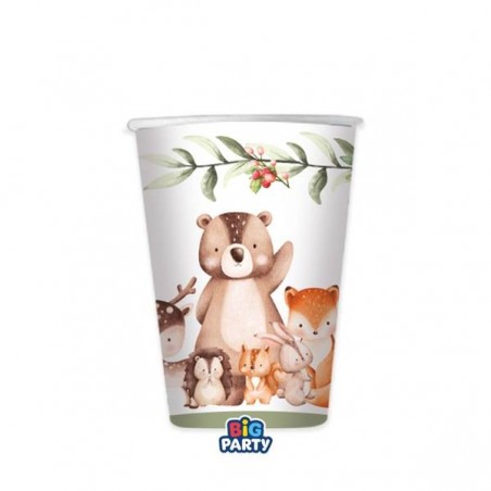 BICCHIERI 250cc WOOD ANIMALS 6pz