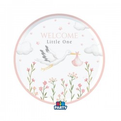 PIATTI ø18 WELCOME LITTLE ONE ROSA 6pz