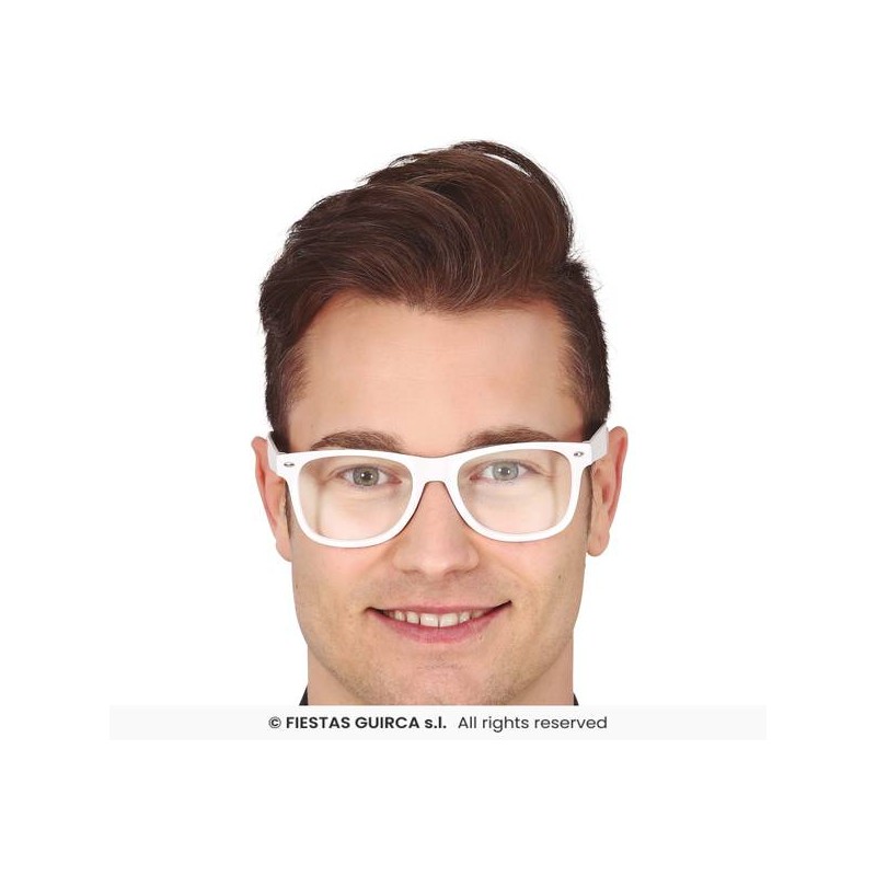 OCCHIALI BIANCHI C/LENTE TRASPARENTE