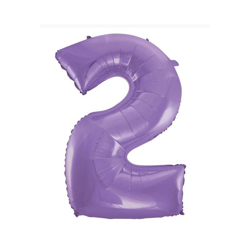 PALLONE NUMERO 2 MYLAR 102cm 40 VELVET LILLA