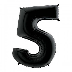 PALLONE NUMERO 5 MYLAR 102cm 40 NERO