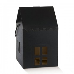 CASETTA C/CORDINI 23x23x26cm SETA NERO