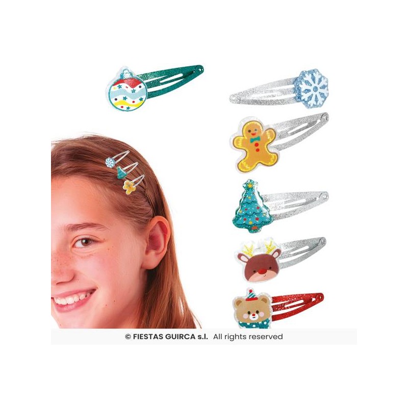 SET MOLLETTE CAPELLI NATALIZIE 6pz ass.ti