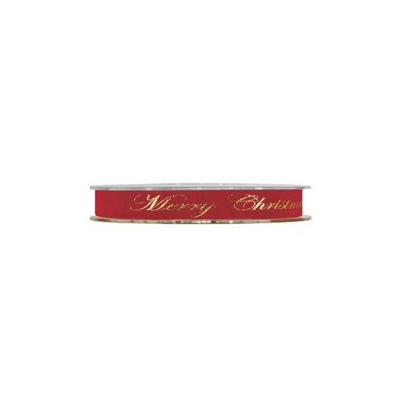 NASTRO VELVET GOLD CHRISTMAS mm15x10mt ROSSO