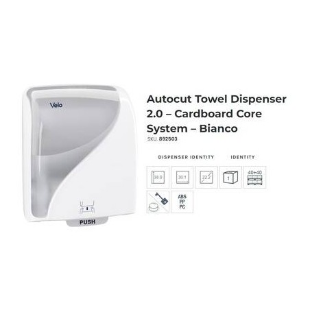IDENTITY DISPENSER ASCIUGAMANI 2.0 AUTOCUT BIANCO ART.892503