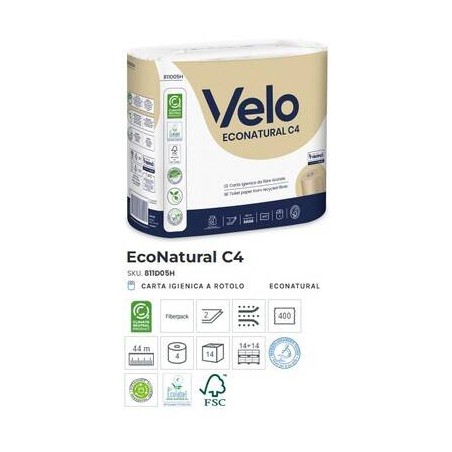VELO CARTA IGIENICA ECONATURAL C4 2V 400str 4 ROTOLI