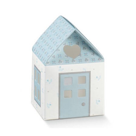 SCATOLA CASETTA 5,5x5,5x8cm BLOOM AZZURRO 10pz