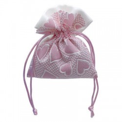 SACCHETTO C/CUORE 9x11ccm ROSA 12pz