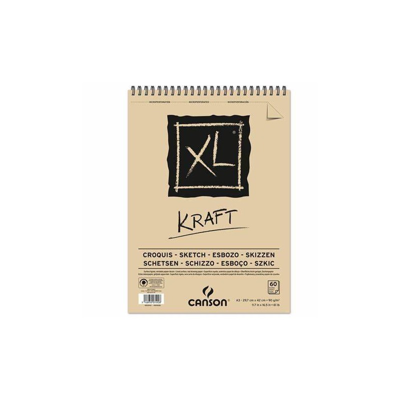 BLOCCO CANSON XL KRAFT A3 60fg 90gr/mq