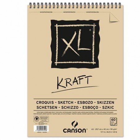 BLOCCO CANSON XL KRAFT A3 60fg 90gr/mq
