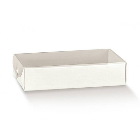 SCATOLA DOLCEZZA FIBRA BIANCO 15x10x3,5cm 10pz