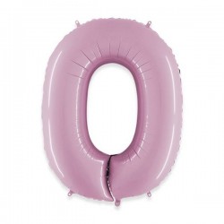 PALLONE NUMERO 0 MYLAR 102cm 40 ROSA