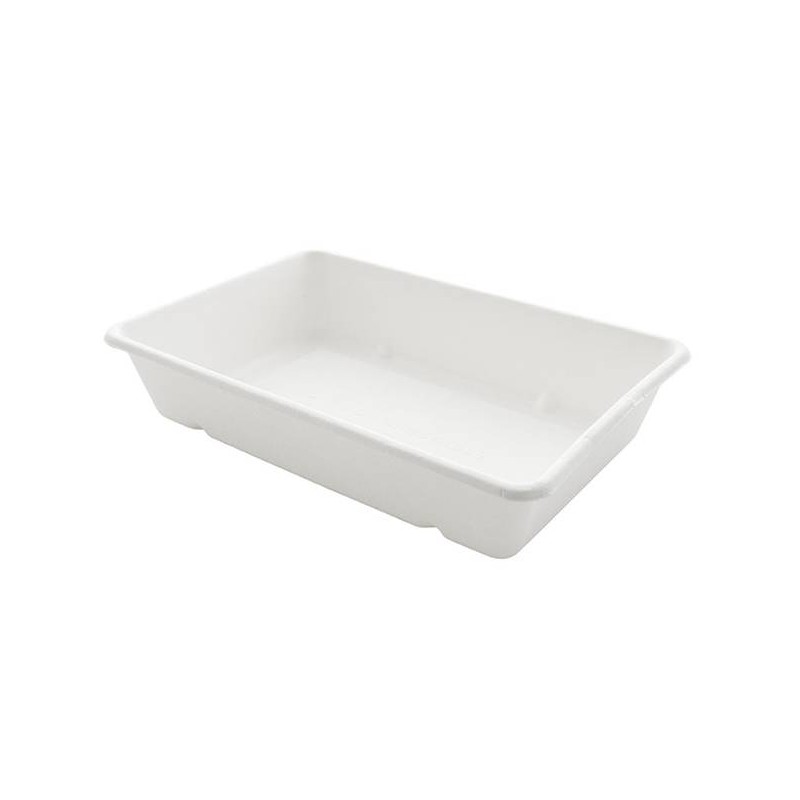 VASCHETTA RETTANGOLARE 1200ml POLPA 23x15,6x4,5cm byò BIO COMPOSTABILE 40pz