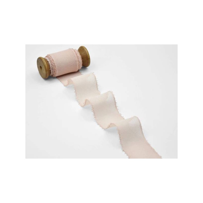 NASTRO CRÊPE mm40x25mt EFFETTO SETA SFRANGIATO ROSA CIPRIA
