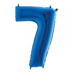 PALLONE NUMERO 7 MYLAR 102cm 40 BLU