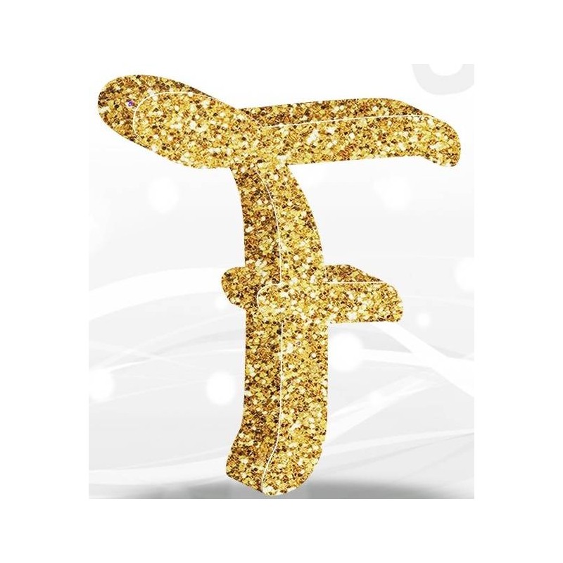 LETTERA POLISTIROLO FANTASY GLITTER ORO 7cm F
