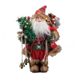 BABBO NATALE ROSSO CON CAMPANE H.30cm