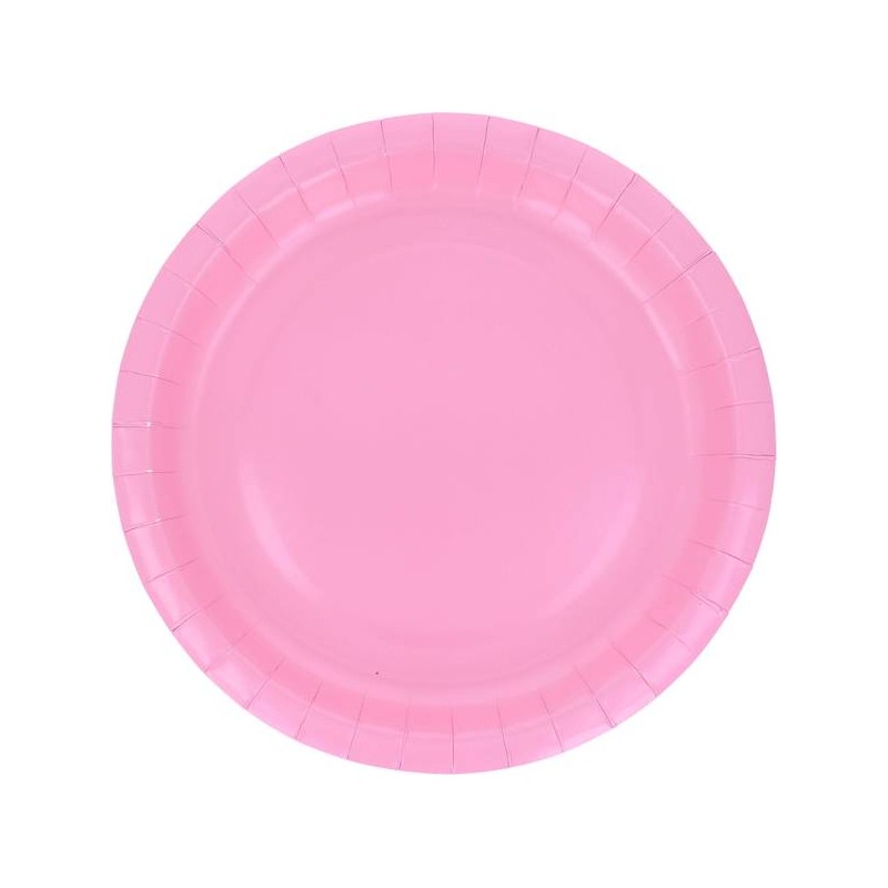 PIATTI PIANI CARTA BIODEGRADABILI 23cm ROSA 15pz