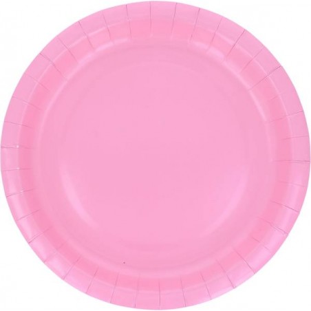 PIATTI PIANI CARTA BIODEGRADABILI 23cm ROSA 15pz