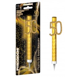 CANDELOTTO TORTA 50 ANNI GLITTER ANNIVERSARY